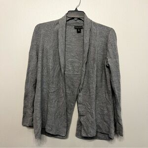 Adrienne Vittadini Gray Merino Wool Womens Large Cardigan Sweater